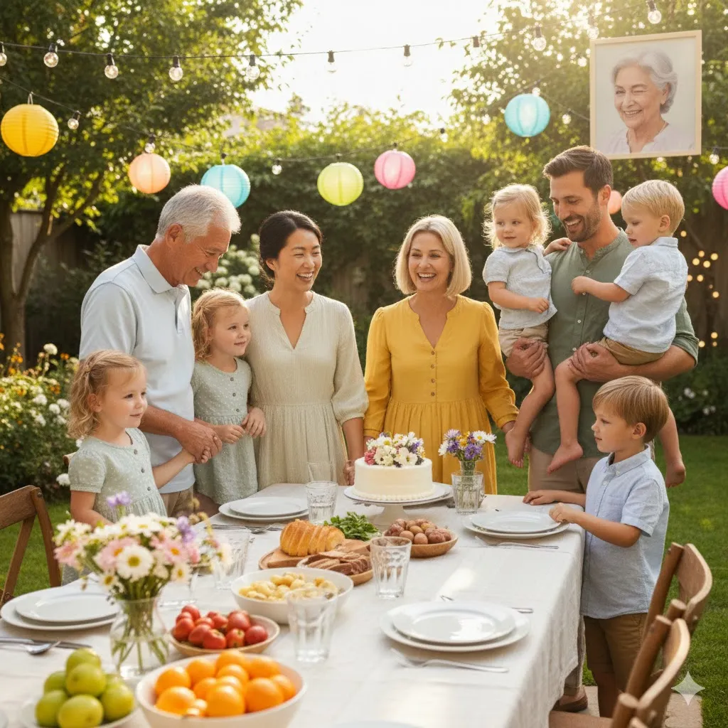 Family at a celebration of life